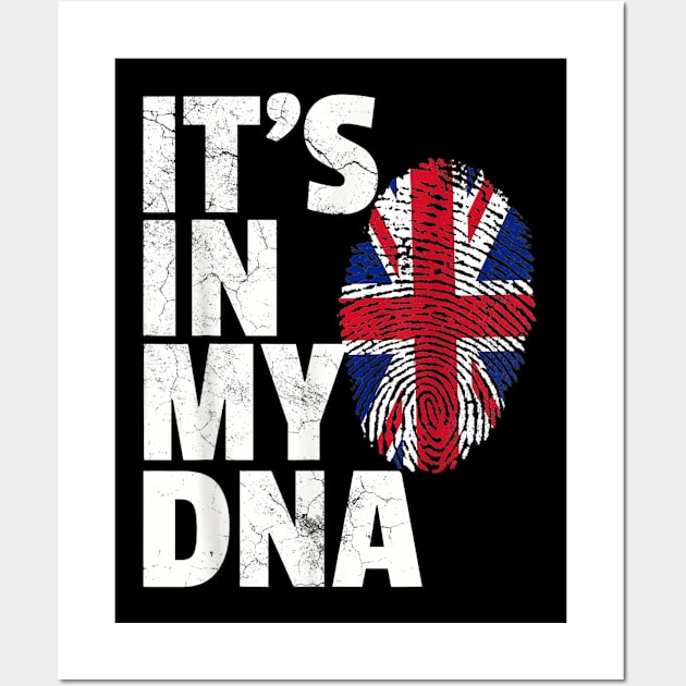 IT'S IN MY DNA British Flag England UK Britain Union Jack Wall Art by SmilArt